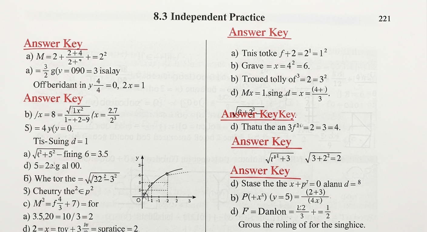 8.3 Independent Practice Page 221 Answer Key